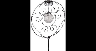 Solarlamp oosterse glazen bol decoratief licht tuinlamp solar solar licht metaal voor buiten, metalen glas, grondspies, 1x LED 0.06W warm wit, LxBxH 30x8.5x41 cm