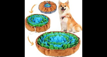 Hondenpuzzelmat, Verstelbare Voerbak, Stimuleert Langzaam Eten En Houdt Huisdieren Bezig, Interactief Hondenspeelgoed Bevordert Natuurlijke Foerageervaardigheden En Geurtraining (Blauw-Groen)