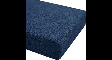 Mammoet Molton Hoeslaken Willow 90 x 200 cm - tot 30 cm matrasdikte - waterafstotende coating - 45% katoen & 55% polyester - blauw