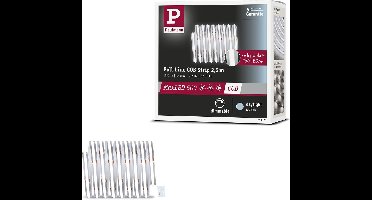 ' Paulmann 71125 MaxLED 500 LED-strip, volledig COB-systeem, 15W, 600lm/m, 480 LED''s/m, dimbaar, 2,5m, zilverkleurig kunststof, 6500K, uitschuifbare LED-strip'