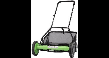 Handgrasmaaier – Handmaaier – Kooimesmaaier – Duwgrasmaaier – Gazonmaaier – 50,8 cm Maaibreedte – 9 Instelbare Maaihoogtes – 65-Mangaan Stalen Messen – Met Opvangzak – Groen