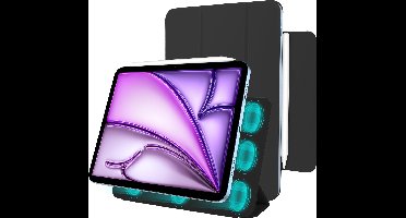 Just in Case tablet Hoes geschikt voor iPad Air 11 inch (M4 2026 / M3 2025 / M2 2024) - Magnetic TriFold Bookcase - Zwart