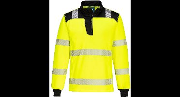 Portwest PW3 Hi-Vis Sweatshirt met 1/4 rits PW326 - Geel/Zwart - S