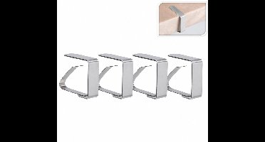 RVS Tafelkleedklemmen Set van 8 – Roestvaststaal 201 – Matte Tafelkleed Clips – 50 x 60 x 16 mm – Voor Binnen & Buiten