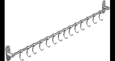 JGS ® Krachtige en Flexibele RVS Keukenhanger met 12 Verstelbare Haken voor Optimaal Gebruik