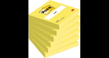 Memoblok Post-it 654 76x76mm neon geel 100 vel | 6 stuks