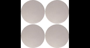 Wicotex Placemats Uni - 4x - grijs - rond 38 cm - anti slip laag - Teflon coating toplaag