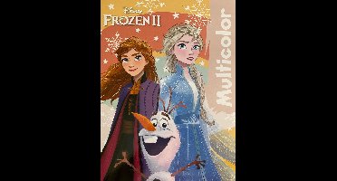 Multicolor Disney Frozen II Kleurboek - 32 Betoverende Kleurplaten met Elsa, Anna en Olaf - Ideaal voor Kleurpotloden en Wasco
