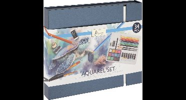 Aquarelverf Startersset 34pcs - Giftset met Aquarelverf napjes, Aquarelverf Tubes, Potloden & Penselen - Hobbyverf voor Volwassenen - Schilderen voor Volwassenen
