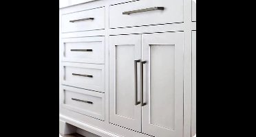 New Age Devi - Zwarte Vierkante Handgreep - 128 mm Hartafstand - Voor Kast Keuken Lade of Deur - Meubel- en Keukengreep