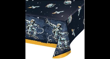 Haza astronaut tafelkleed ruimtefeest papier 137x259 cm multicolor.