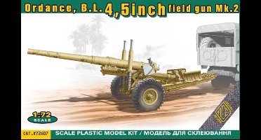 ACE Modelbouwpakket Militaire voertuigen - 72607 Ordnance BL 4.5-inch Medium Field Gun Mk.2 op 5.5-inch Carriage Mk.2 WWII - Brits Middelzwaar Veldkanon Plastic - 1:72 - Modelbouw