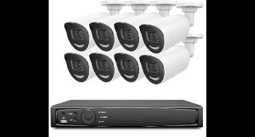 Beveiligingscamera – Bewakingscamera – 8 Stuks - Camerasysteem Kit – 8CH – 4K Camera – 8MP Camera – 8 Kanaals – PoE – Nachtzicht 30 Meter - 4TB