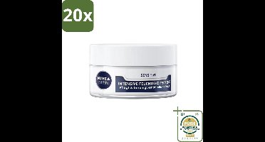20 x Nivea Men – Gezichtscrème – Sensitive Intensive – 50 ml - Grootverpakking - Gevoelige Huid - Gezichtscrème - Mannelijke Huid - Intensieve Hydratatie - Kamille Extract