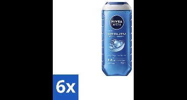 Nivea Men – Douchegel – Vitality 3-in-1 – 250 ml - Voordeelverpakking - 6 stuks