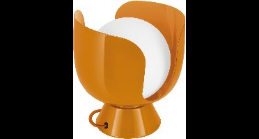 OSRAM Decor Corolle tafellamp E14, metaal & glas, textielkabel, vervangbare lampen, retrostijl, oranje