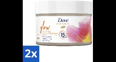 2 x Dove Bath Therapy Glow - Bodyscrub - Bloedsinaasappel & Rabarber - 295 ml - Huidverzorging - Body Scrub - Stralende Huid - Niacinamide - Bruine Suiker