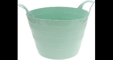 Excellent Houseware Flexibele wasmand - mintgroen - 30 liter - kunststof - 54 x 37 cm - met handvatten