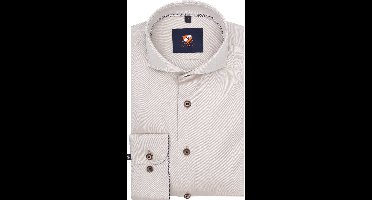 Suitable Overhemd Twill Beige - Maat 42 - Heren - Overhemden Formeel