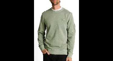 Tom Tailor - Sweater - Heren - L - Olijf - Katoen - 1050203