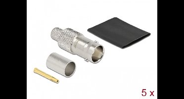 BNC Jack voor het krimpen van RG-6 met bijpassende krimpbuis