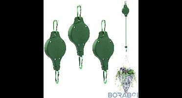 Plantenophangset - Intrekbaar - 3 Stuks - Groen - Touw