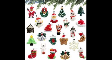 Kerstboomversiering - 24-delige set - Hars - Diverse vormen