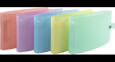 Exacompta 10x Ringmap voor steekkaarten A5 en 125x200 - 2 ringen 30mm polypropyleen Chromaline Pastel - Geassorteerd - 52170E
