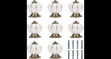Oneay Set van 8 keramische handgrepen, retro ronde cartoon pastorale stijl, geschikt voor lades in huis, kantoor en keuken.