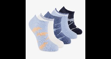 5 paar jongens sneakersokken blauw grijs - Maat 23/26