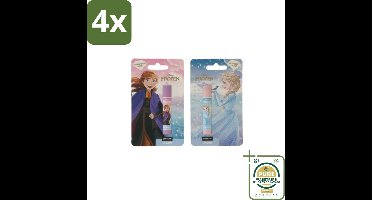 Disney Frozen – Lippenbalsem – Blueberry & Passionfruit – Verzorgend - Voordeelverpakking - 4 stuks - Lippenbalsem Anna - Lippenbalsem voor kinderen