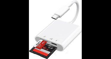 USB-C Kaartlezer met SD-slot en Oplaadpoort - Adapter voor Laptops