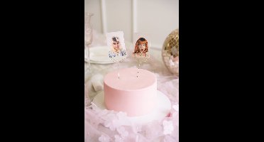 Fotohouders Bruiloft - Taarttopper Hartjes - Metaal - Set van 2 stuks
