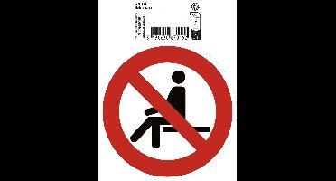 Exacompta Zelfklevend bord verboden te zitten 10cm - Rood - 67016E