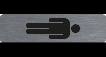 Exacompta Zelfklevend verticaal plaatje in imitatie aluminium Heren 16,5x4,4 cm - Grijs - 67169E