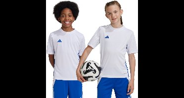 adidas T-shirt Kinderen Tabela 23 Jersey Wit-Blauw - Maat 152cm