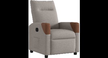 vidaXL - Fauteuil - verstelbaar - stof - taupe