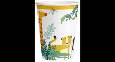 RIETHMULLER - 8 Papieren bekers Get Wild Safari 250 ml jungledieren