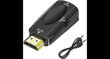 HDMI naar VGA Adapter met 3.5mm Audio-uitgang voor Laptops en PC