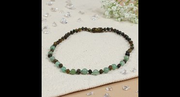 Baby Natura - Barnsteen ketting - Kind - Cognac - 36 cm