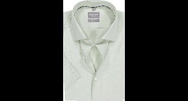 OLYMP 24/7 Luxor comfort fit overhemd - korte mouw - twill - limoen groen - Strijkvriendelijk - Boordmaat: 44