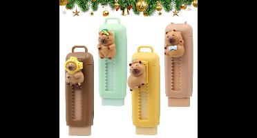 4 stuks Schattige Capibara Uitschuifbare Gum - Schuifbare Potloodgum voor Kantoor & School (4 kleuren)