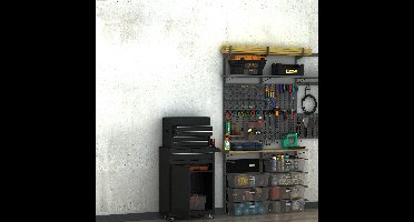 Werkplaatstrolley – Gereedschapswagen – Toolcabinet – Opbergtrolley – Werkbank – Metalen Frame – 360° Draaibare Wielen – 60x28x104,5 cm – Vergrendelbare Laden