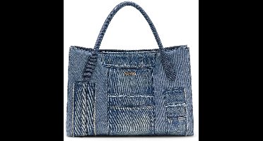 Guess Medium Handtas / Crossbodytas Dames - Katoen - Jodi - Blauw