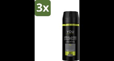 3 x Axe - Deodorant Bodyspray - 24hrs Fresh - You Essentiel - 150 ml - Deodorant Bodyspray - Frisheid - Lichaamsgeur - Langdurige Bescherming - Mannelijke Geur