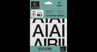 Exacompta 10x Etui met zelfklevende zwarte letters A-Z 50 mm - Zwart - 67381E