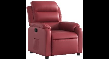 vidaXL - Fauteuil - verstelbaar - kunstleer - wijnrood