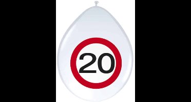 Folat - Ballonnen verkeersbord 20 (8 stuks)