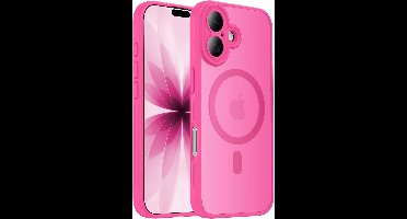 Hoesje Geschikt voor iPhone 17 Hoesje Roze - Hoesje Geschikt voor MagSafe iPhone 17 - Shockproof Back Cover met Lens beschermer