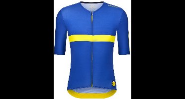 Santini Maillot Jaune Col De La Madeleine 2025 Korte Mouw Wielertrui Blauw L Man,Vrouw